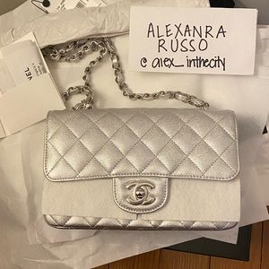** SOLD ** New Chanel 21P Metallic Silver Mini